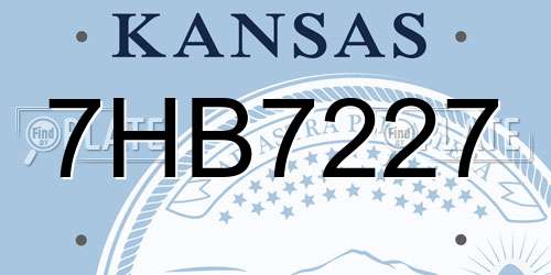 7HB7227 Kansas License Plate