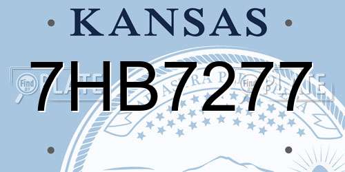 7HB7277 Kansas License Plate