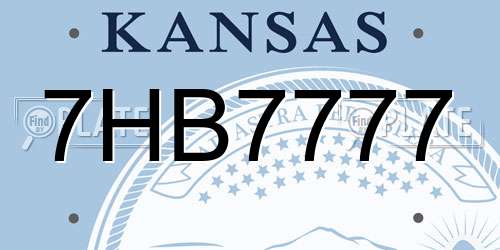 7HB7777 Kansas License Plate