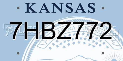 7HBZ772 Kansas License Plate