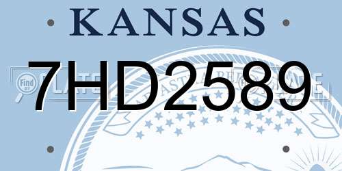 7HD2589 Kansas License Plate