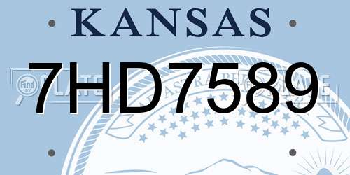 7HD7589 Kansas License Plate