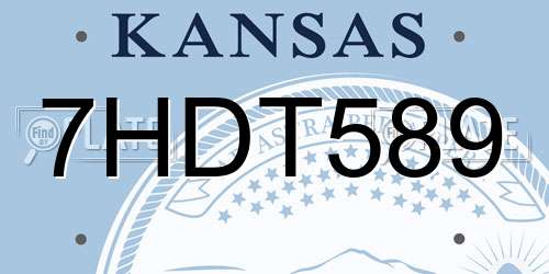 7HDT589 Kansas License Plate