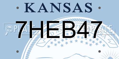 7HEB47 Kansas License Plate