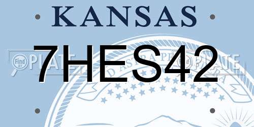 7HES42 Kansas License Plate