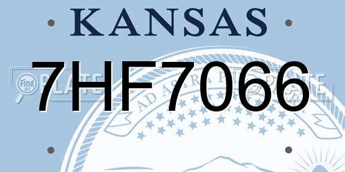 7HF7066 Kansas License Plate