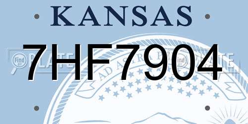 7HF7904 Kansas License Plate