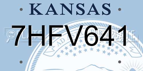 7HFV641 Kansas License Plate