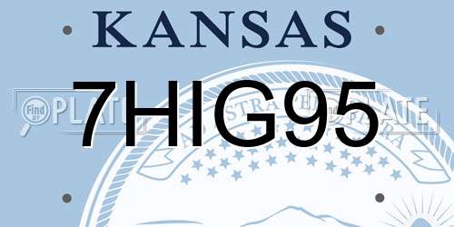 7HIG95 Kansas License Plate