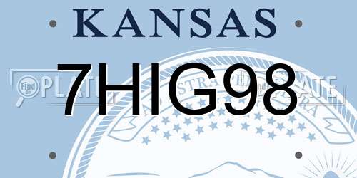 7HIG98 Kansas License Plate