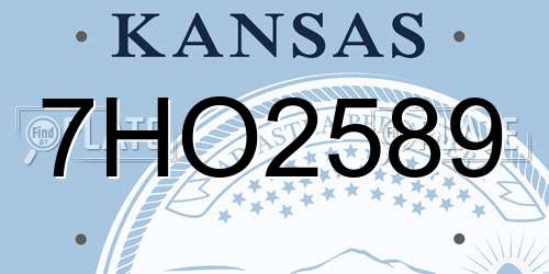 7HO2589 Kansas License Plate