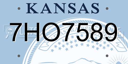7HO7589 Kansas License Plate