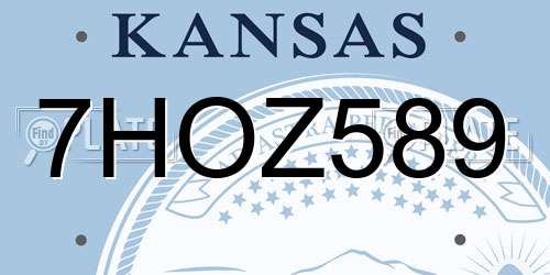 7HOZ589 Kansas License Plate