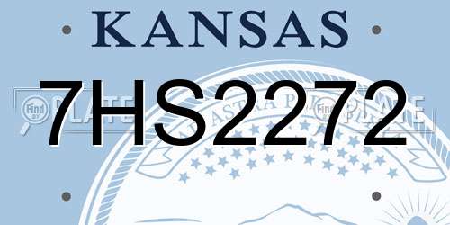 7HS2272 Kansas License Plate