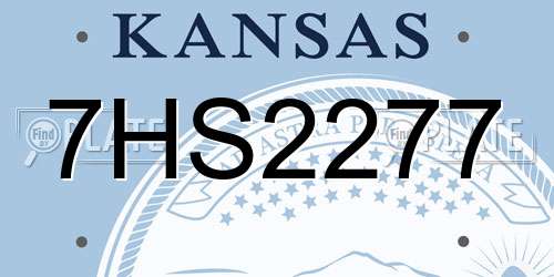 7HS2277 Kansas License Plate