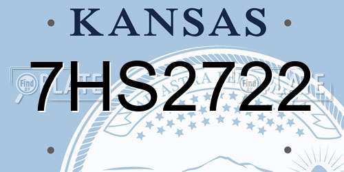 7HS2722 Kansas License Plate