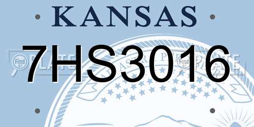 7HS3016 Kansas License Plate