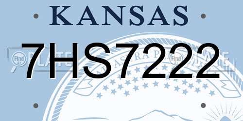 7HS7222 Kansas License Plate