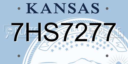 7HS7277 Kansas License Plate