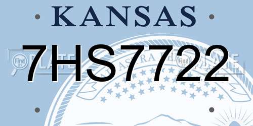 7HS7722 Kansas License Plate