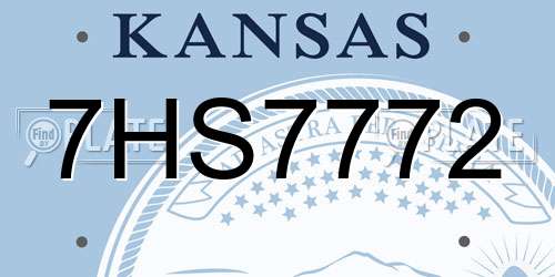 7HS7772 Kansas License Plate