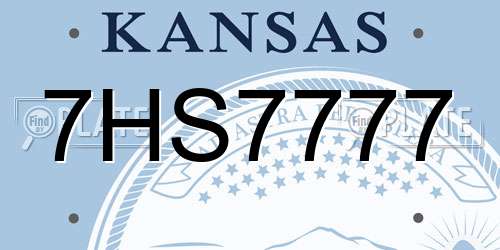 7HS7777 Kansas License Plate