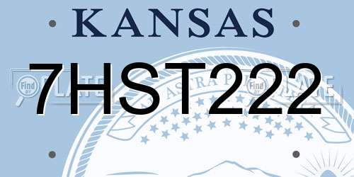 7HST222 Kansas License Plate