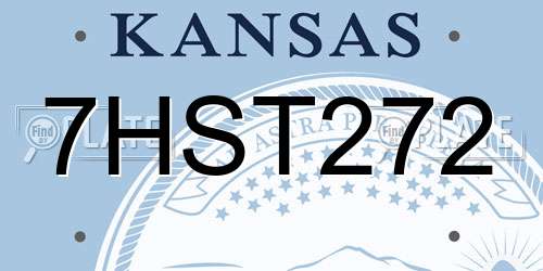 7HST272 Kansas License Plate