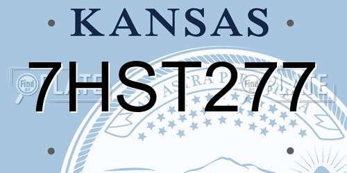 7HST277 Kansas License Plate