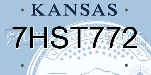 7HST772 Kansas License Plate
