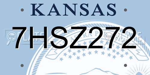 7HSZ272 Kansas License Plate