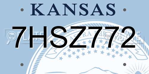 7HSZ772 Kansas License Plate