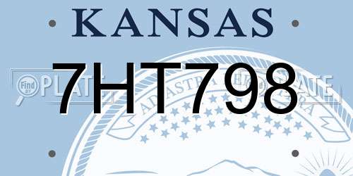 7HT798 Kansas License Plate