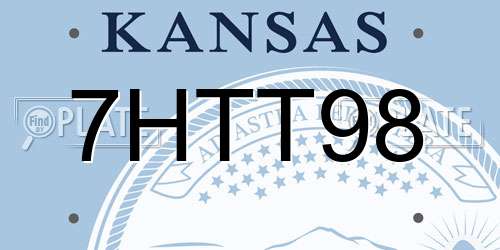 7HTT98 Kansas License Plate