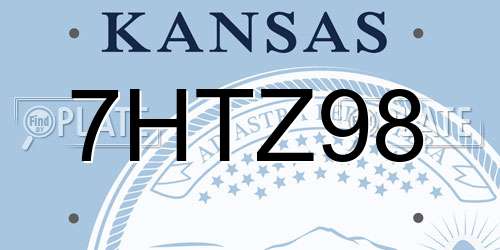 7HTZ98 Kansas License Plate
