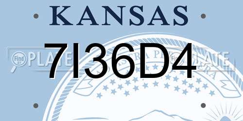 7I36D4 Kansas License Plate