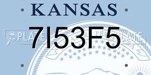 7I53F5 Kansas License Plate