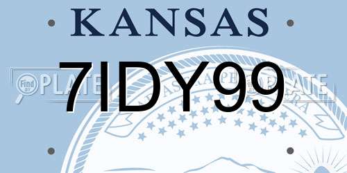 7IDY99 Kansas License Plate