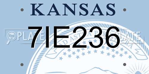 7IE236 Kansas License Plate
