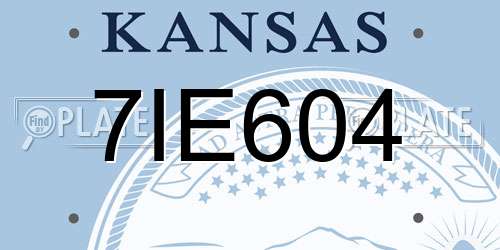 7IE604 Kansas License Plate