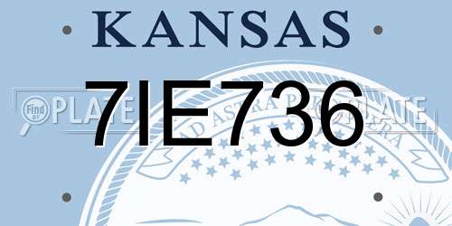 7IE736 Kansas License Plate