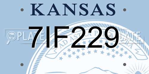 7IF229 Kansas License Plate