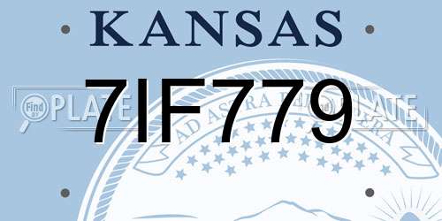 7IF779 Kansas License Plate