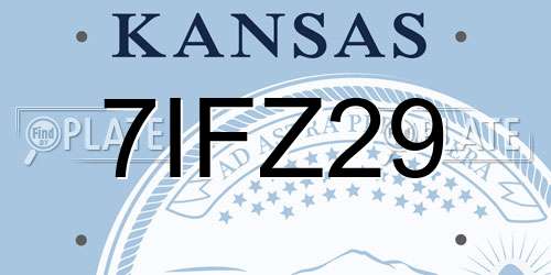 7IFZ29 Kansas License Plate