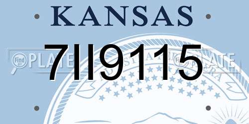 7II9115 Kansas License Plate