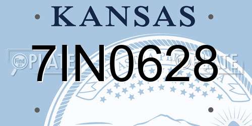 7IN0628 Kansas License Plate