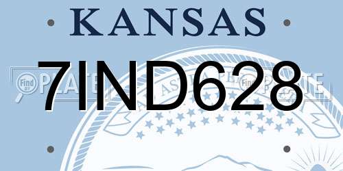 7IND628 Kansas License Plate