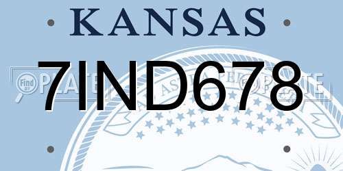 7IND678 Kansas License Plate