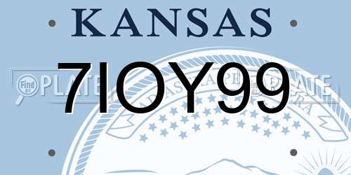 7IOY99 Kansas License Plate