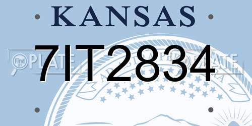 7IT2834 Kansas License Plate